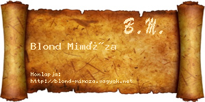 Blond Mimóza névjegykártya