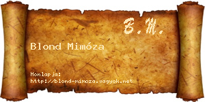 Blond Mimóza névjegykártya