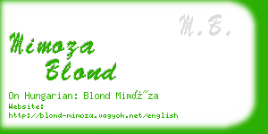 mimoza blond business card